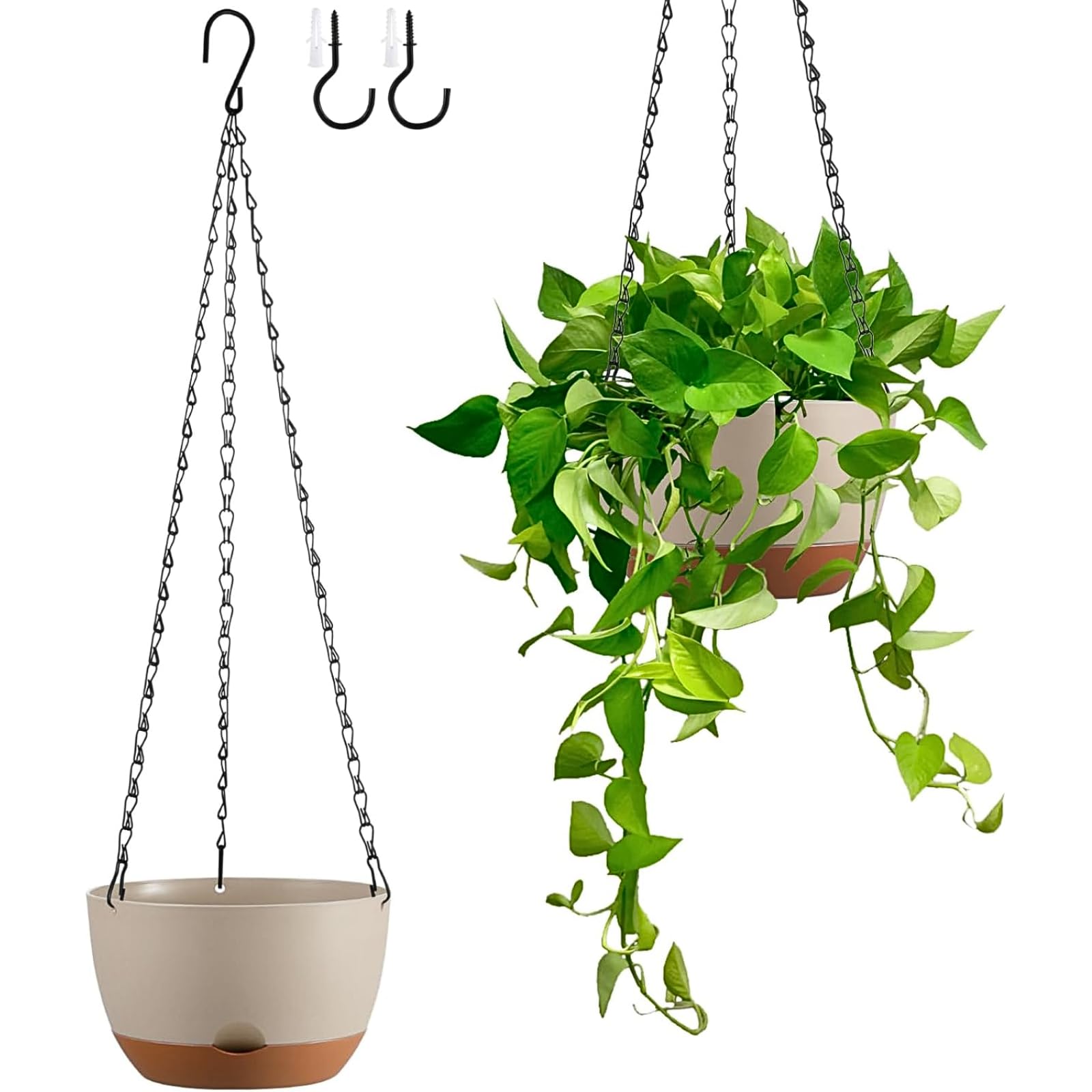 Kvetto hanging planter 8inch self-watering for convenient indoor greenery.