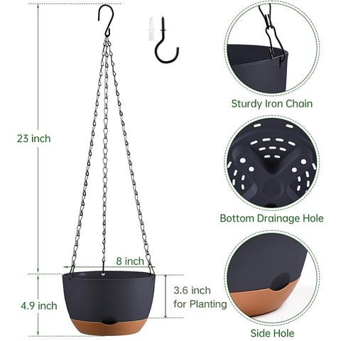 Kvetto hanging planter drainage tray with removable tray and drainage hole