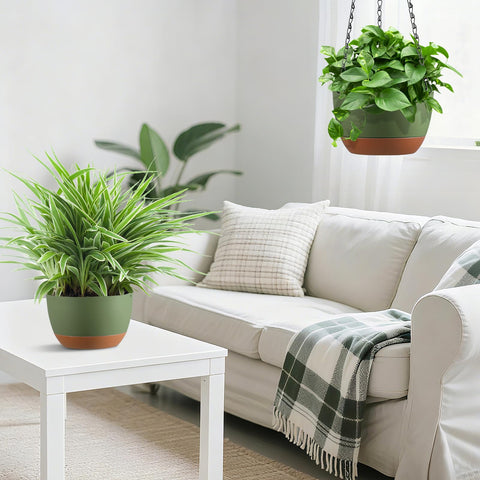 Kvetto hanging planter features rustproof chains and hooks for outdoor use.