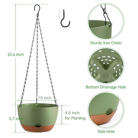 Kvetto self-watering hanging planter with water-storage tray for low-maintenance care.