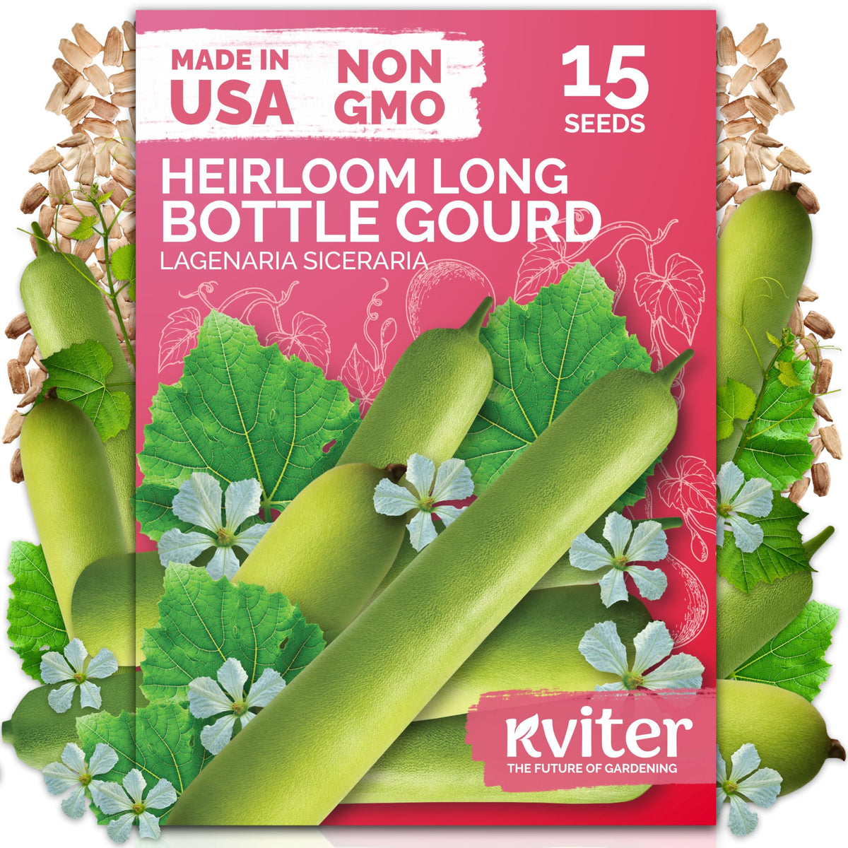 KVITER 15 Nam Tao Ngam gourd seeds packet for home gardening and flexible planting.