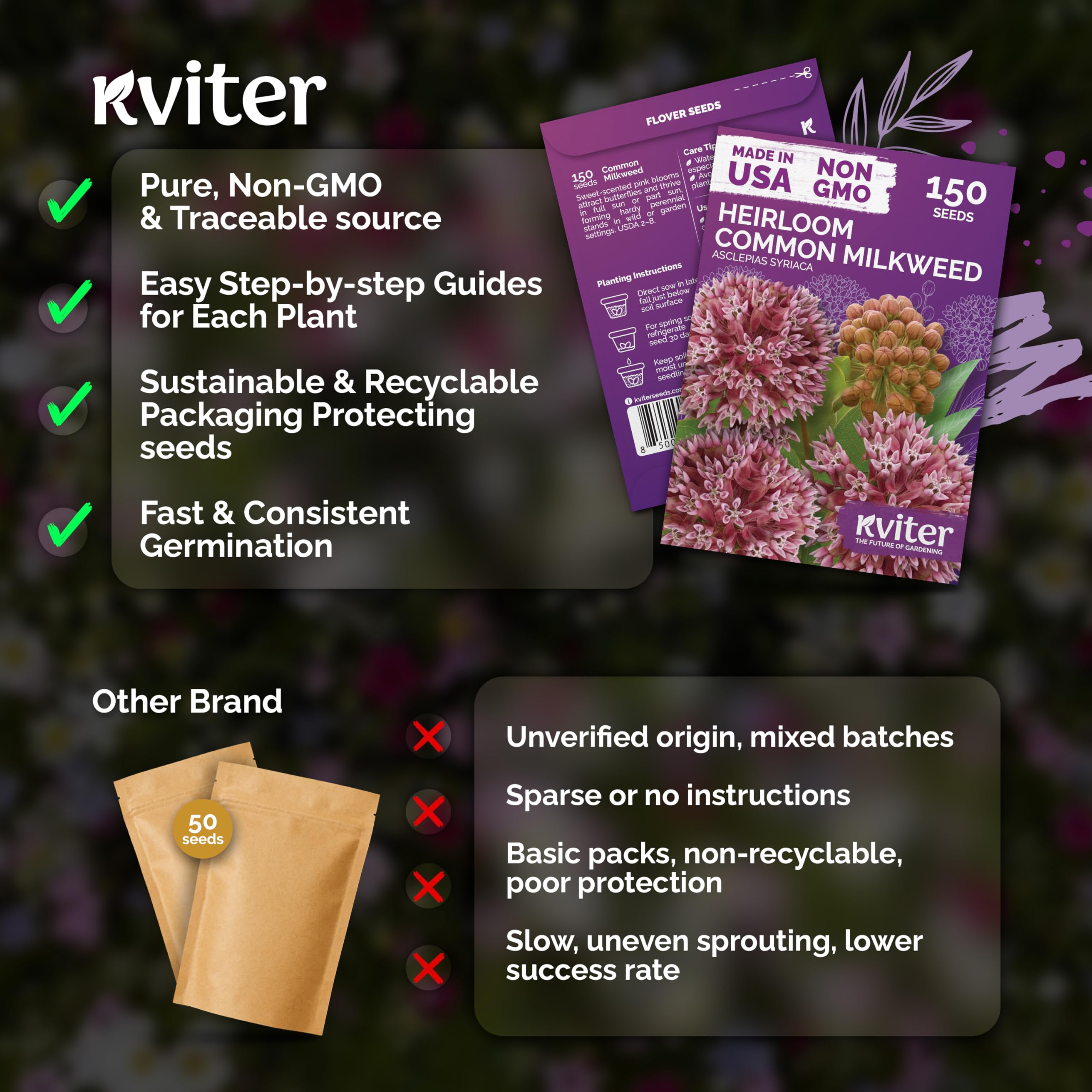 KVITER cold stratification step prepares seeds for reliable germination.