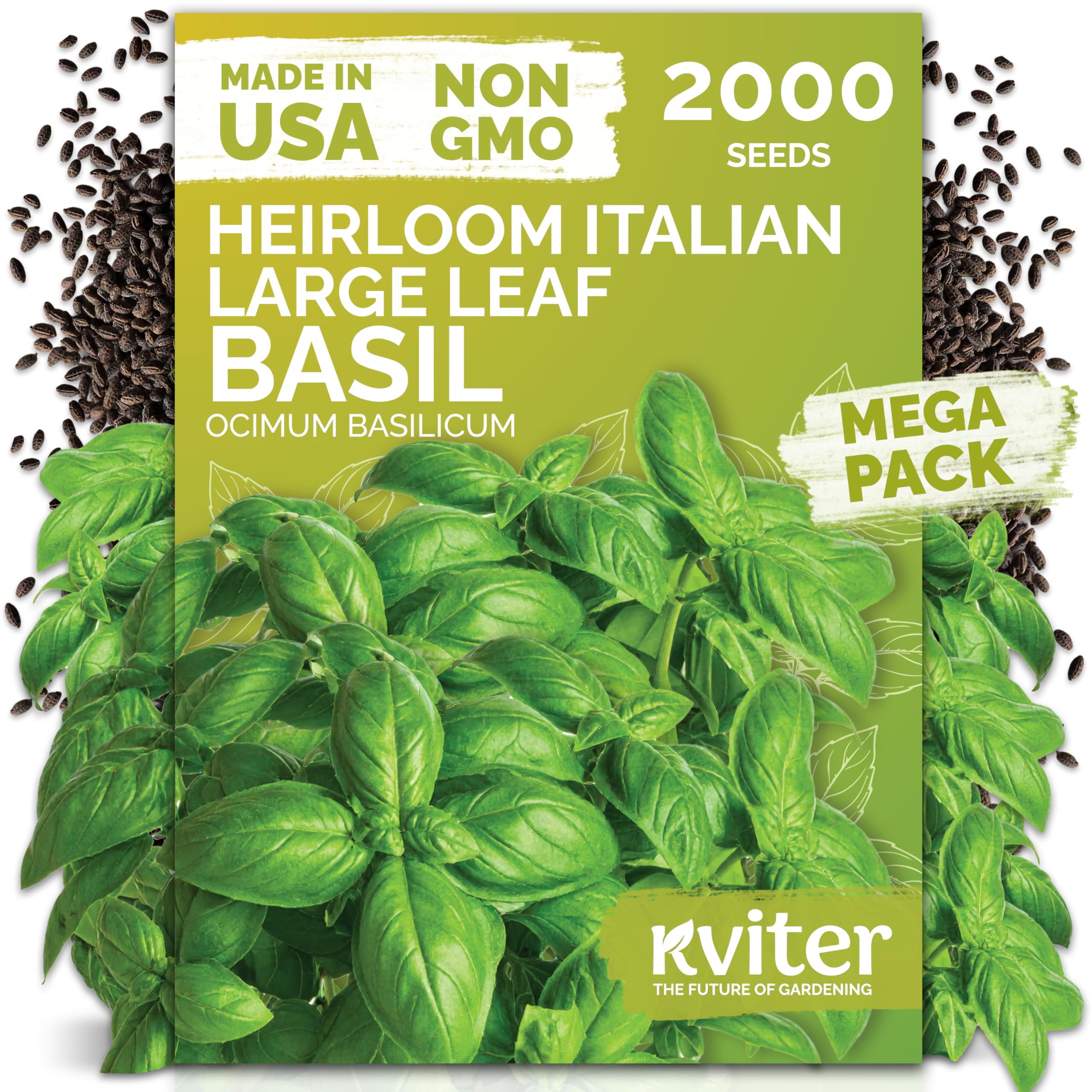 KVITER 2000 Italian basil seeds packet for indoor and outdoor planting.