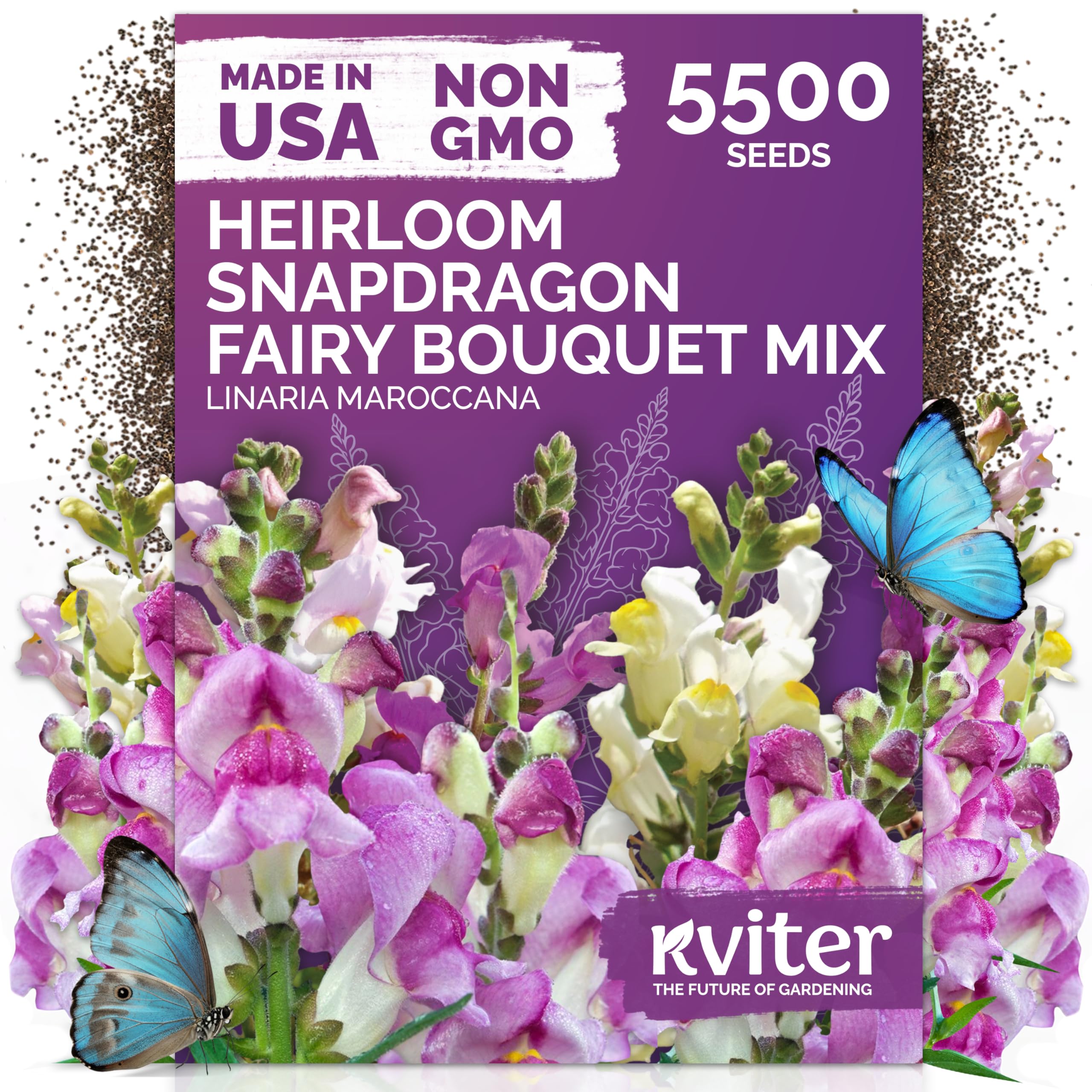 KVITER 5,500 Fairy Bouquet Mix seed pack front view for bulk planting planning.