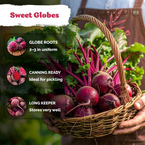 KVITER Detroit Dark Red Beet leafy tops closeup, edible greens ready to harvest