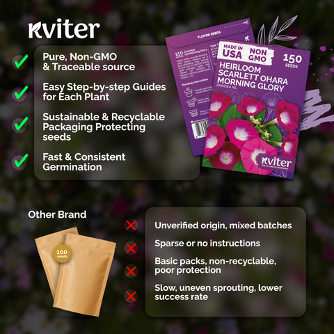 KVITER climbing-vine seed packets ideal for vertical garden setups.