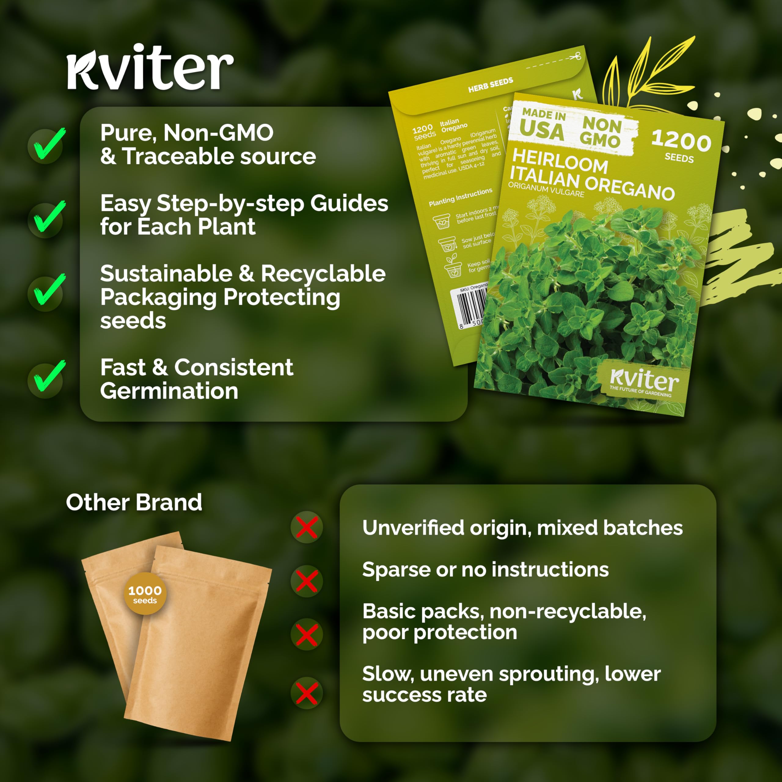 KVITER dried oregano leaves ready for seasoning and long-term storage.