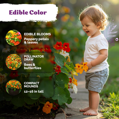 KVITER edible petals and leaves highlight salad-ready garnish.