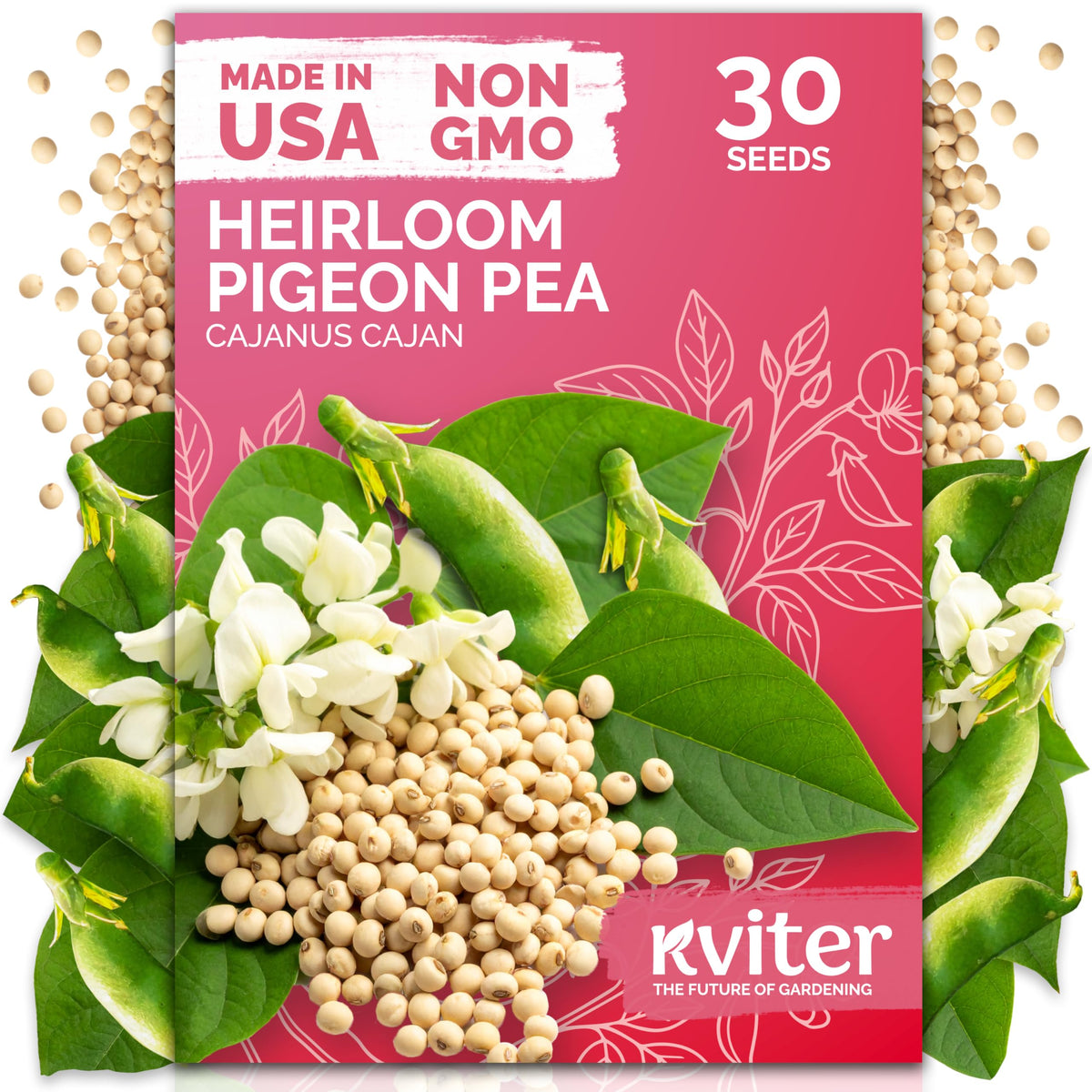 KVITER guandules seeds for planting in home gardens, ideal for containers.