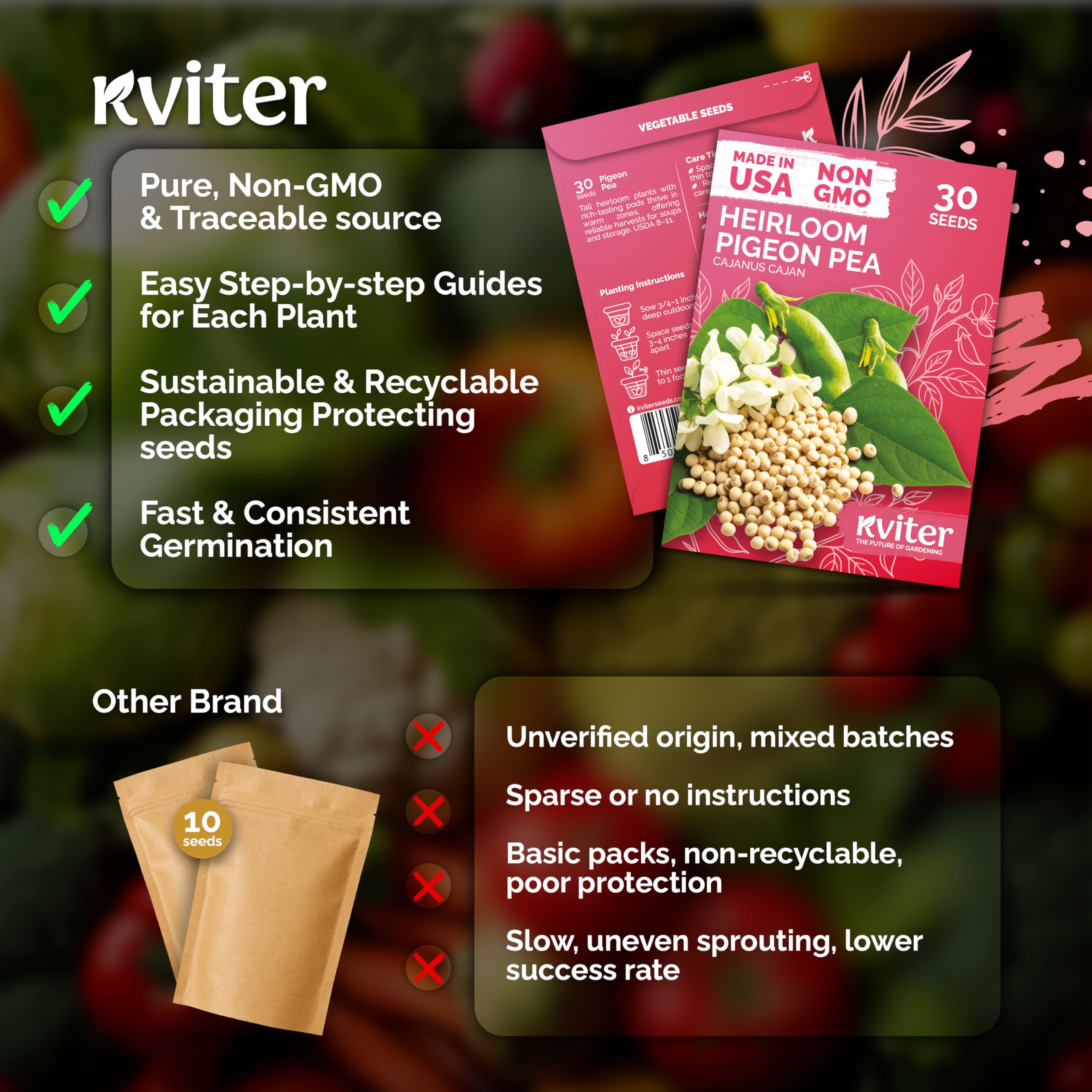 KVITER heirloom seeds offer non-GMO organic heritage for patient gardeners.