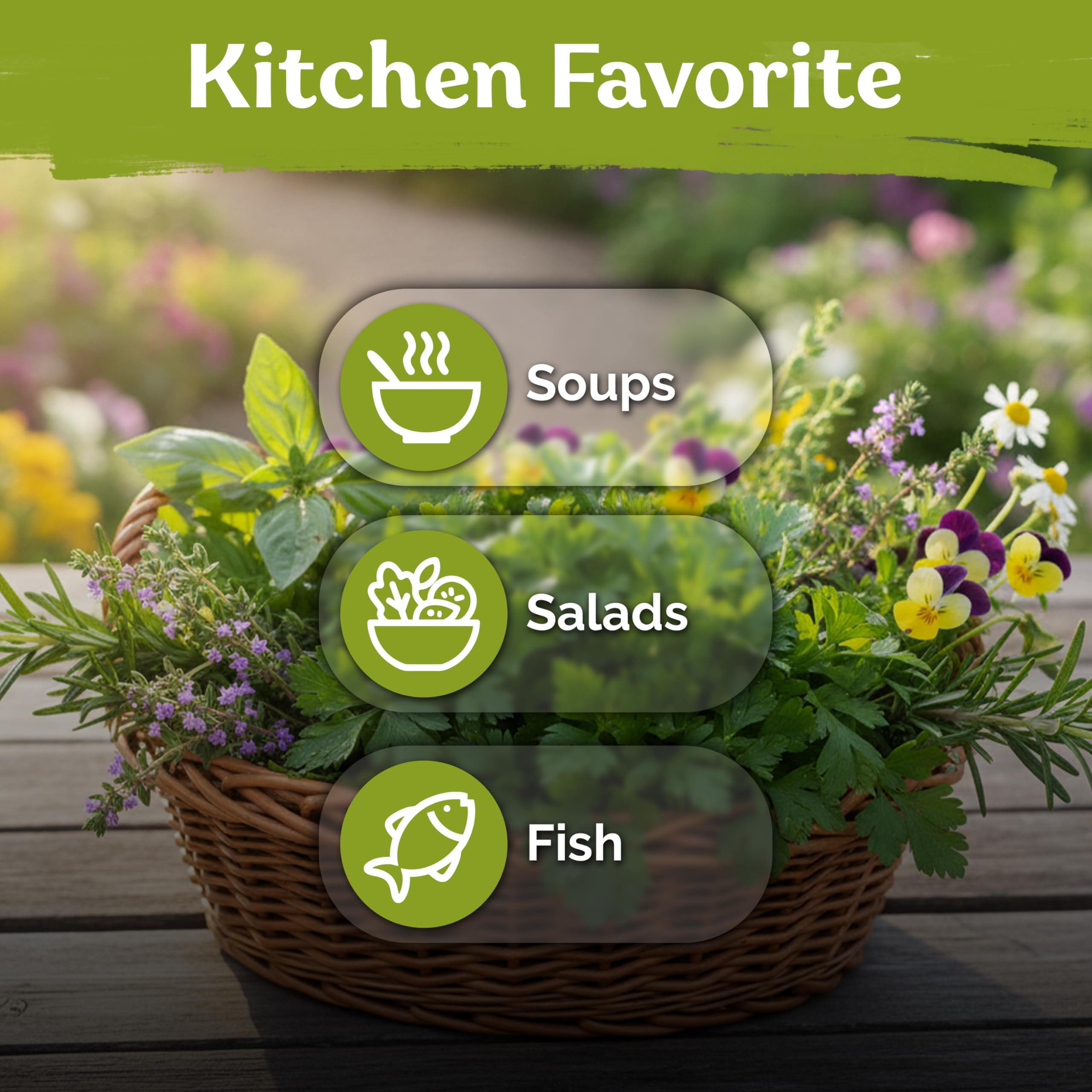 KVITER kitchen herb garden setup with flat-leaf parsley seeds