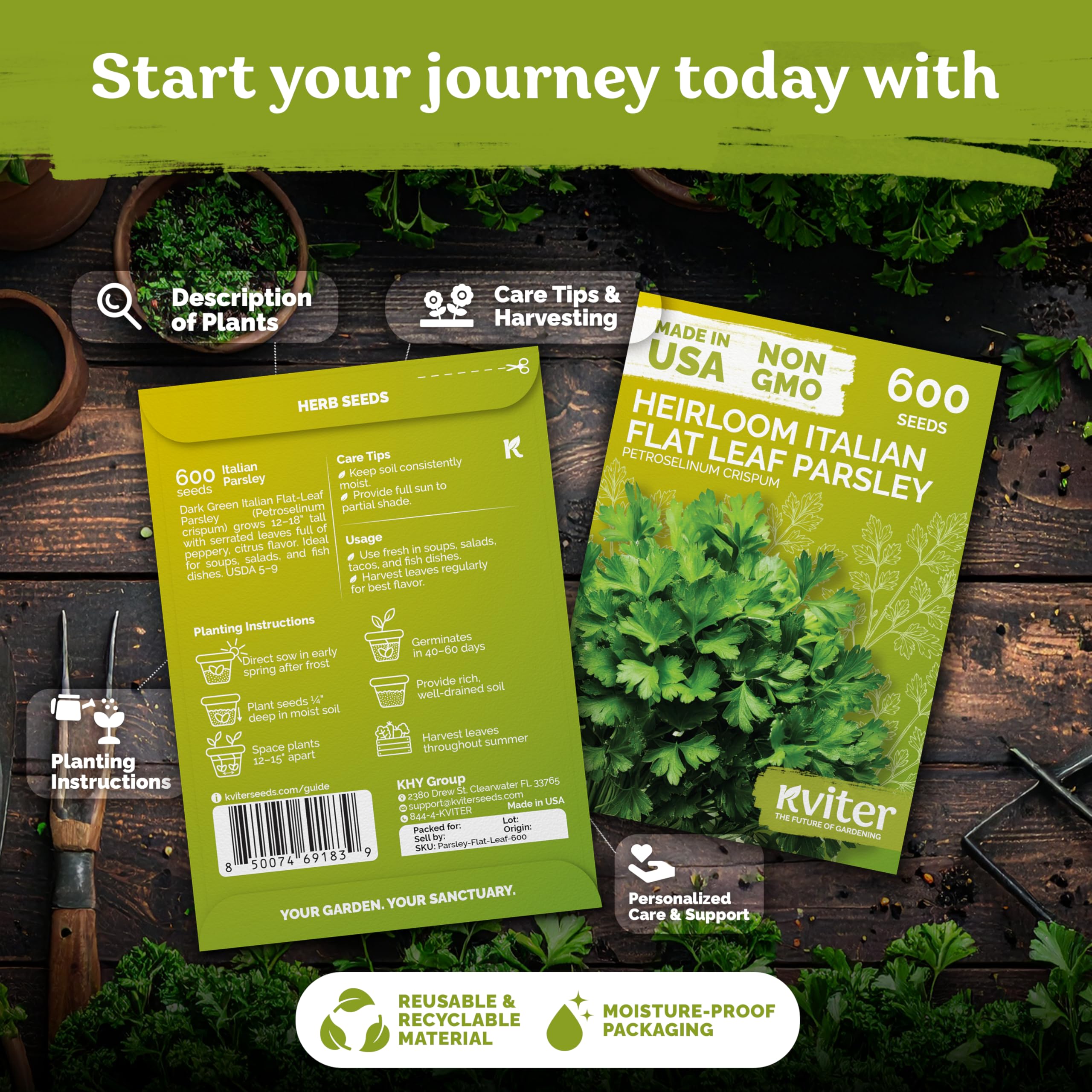 KVITER parsley seeds indoor germination for easy indoor starts
