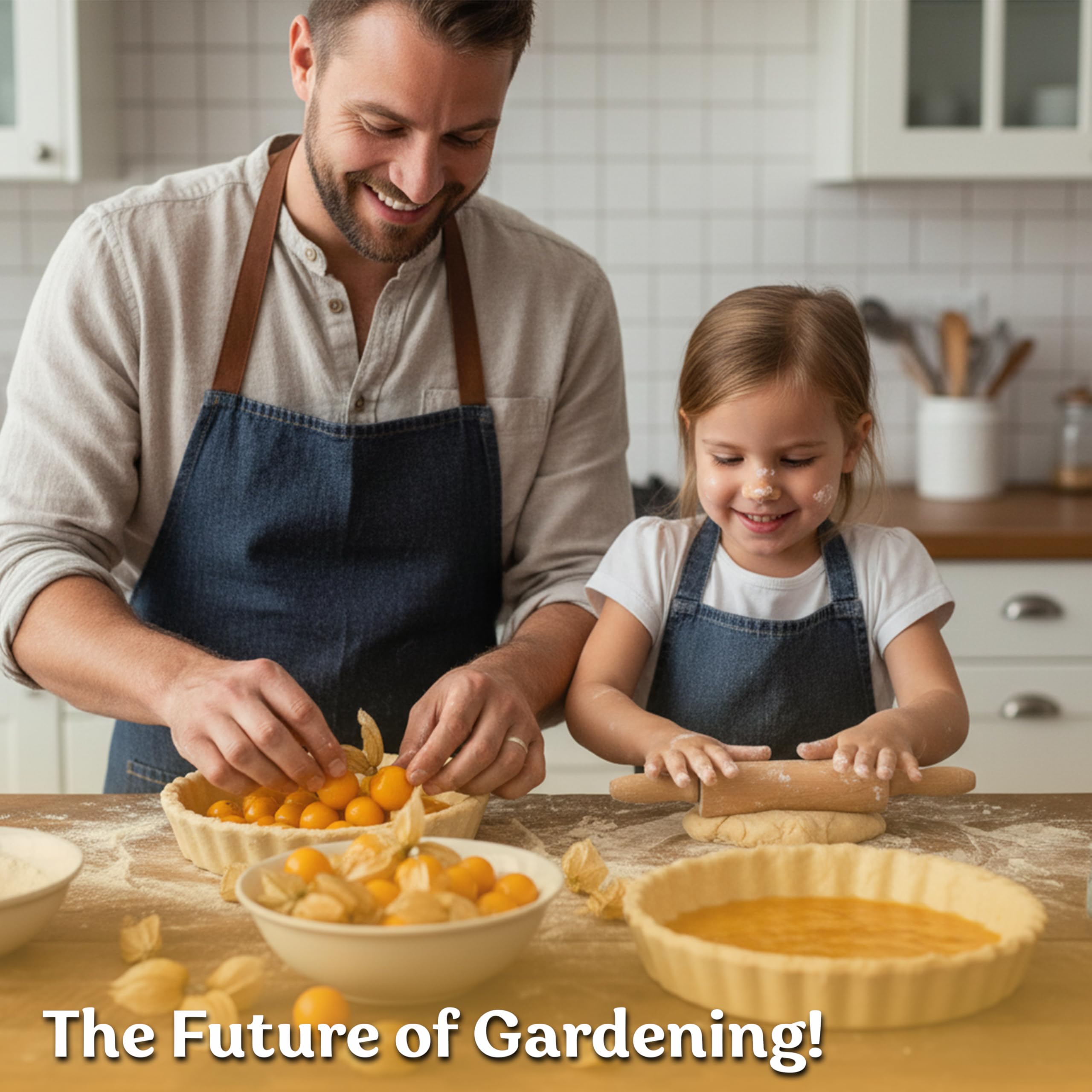 KVITER sunlit garden harvest of ground cherries for fresh use