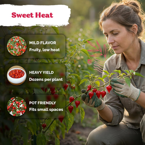 KVITER Sweety Drop peppers harvest basket with multiple mini peppers