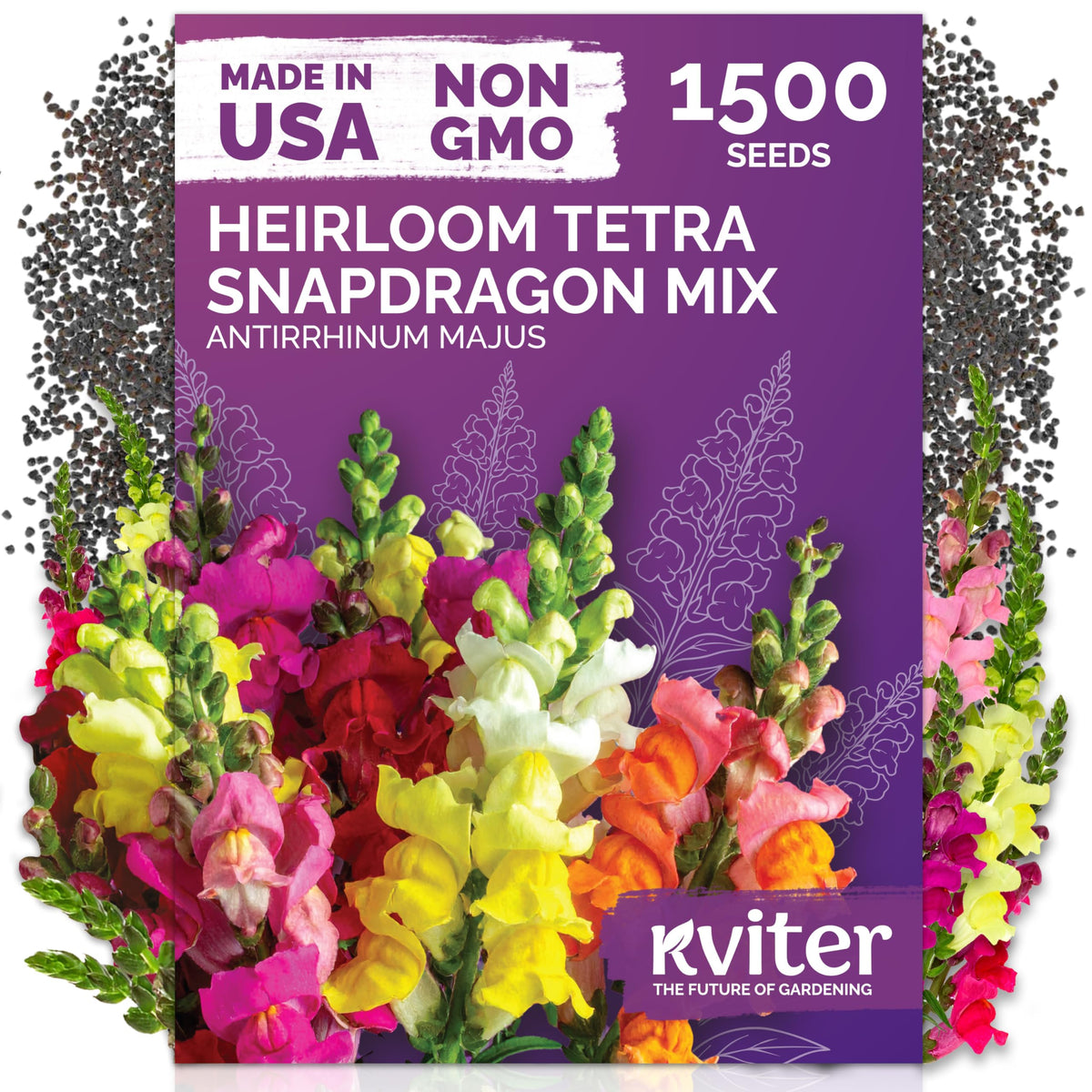 KVITER tetra mix seeds pack front, ideal for outdoor garden planting