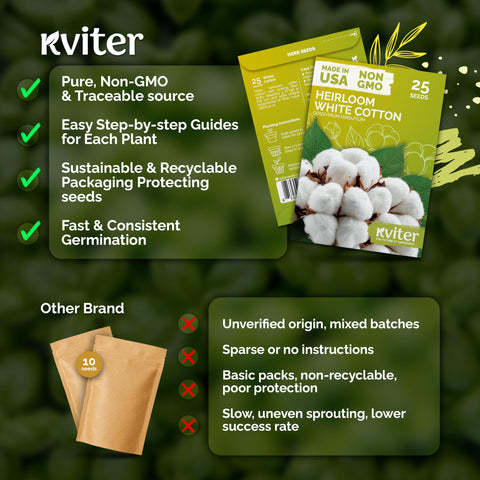 KVITER white boll fluff on cotton stem highlights ornamental value and craft potential.