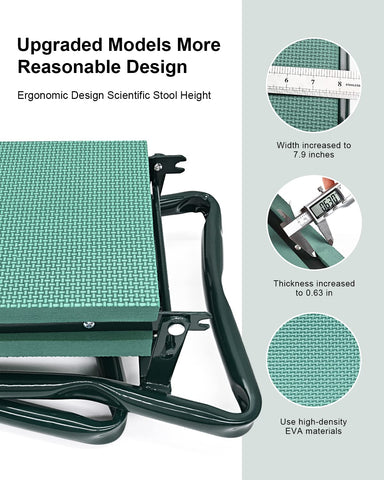 KVR garden kneeler includes a multifunction tool bag.