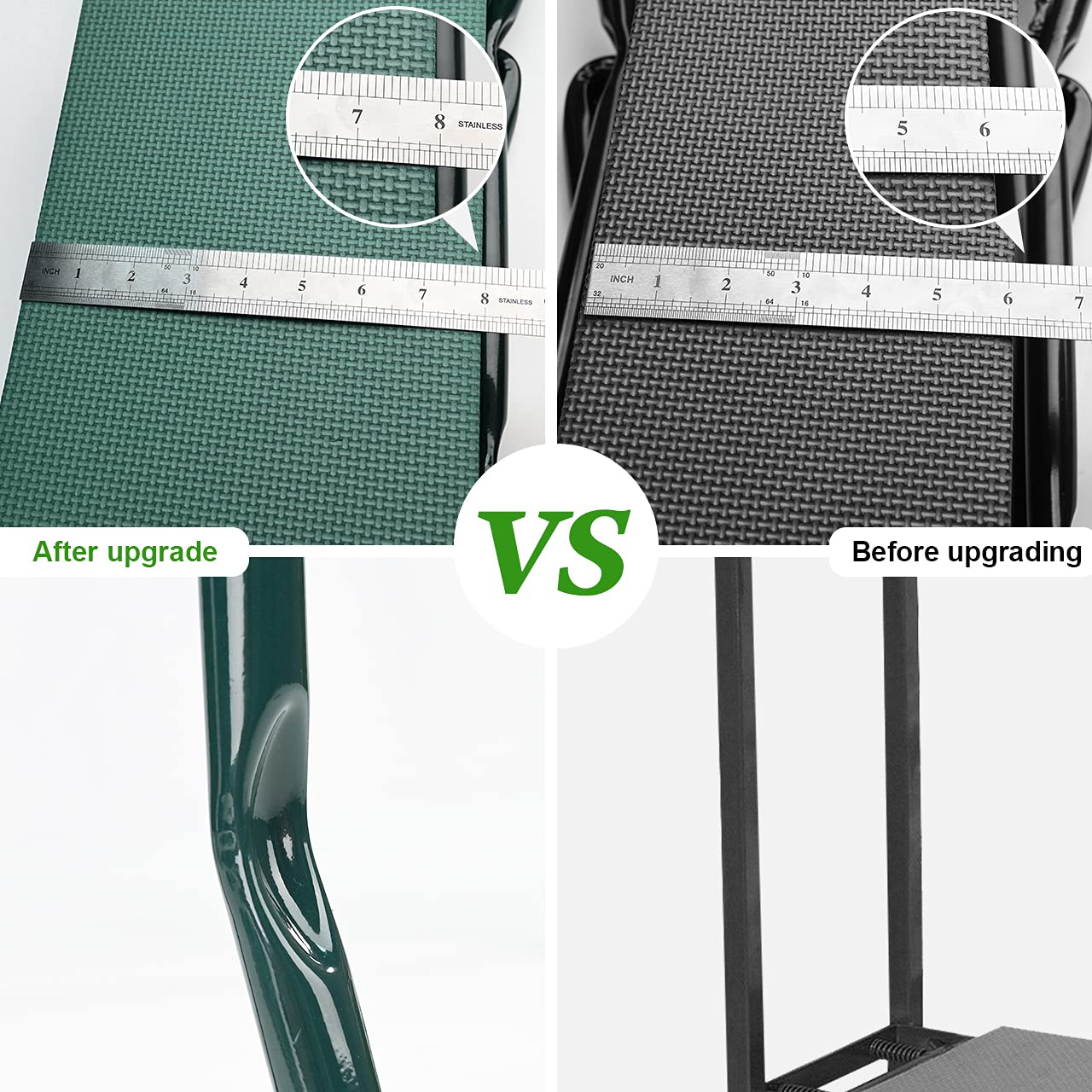 KVR Garden Kneeler with two tool pouches keeps gardening tools within reach.