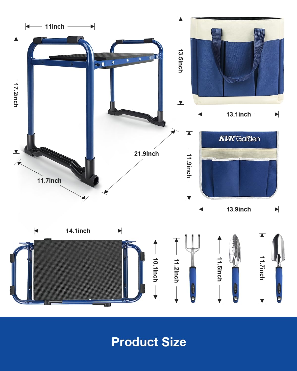 KVR Heavy-Duty Foldable Bench sturdy support for pruning and kneeling