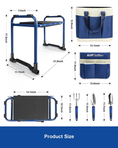 KVR Heavy-Duty Foldable Bench sturdy support for pruning and kneeling