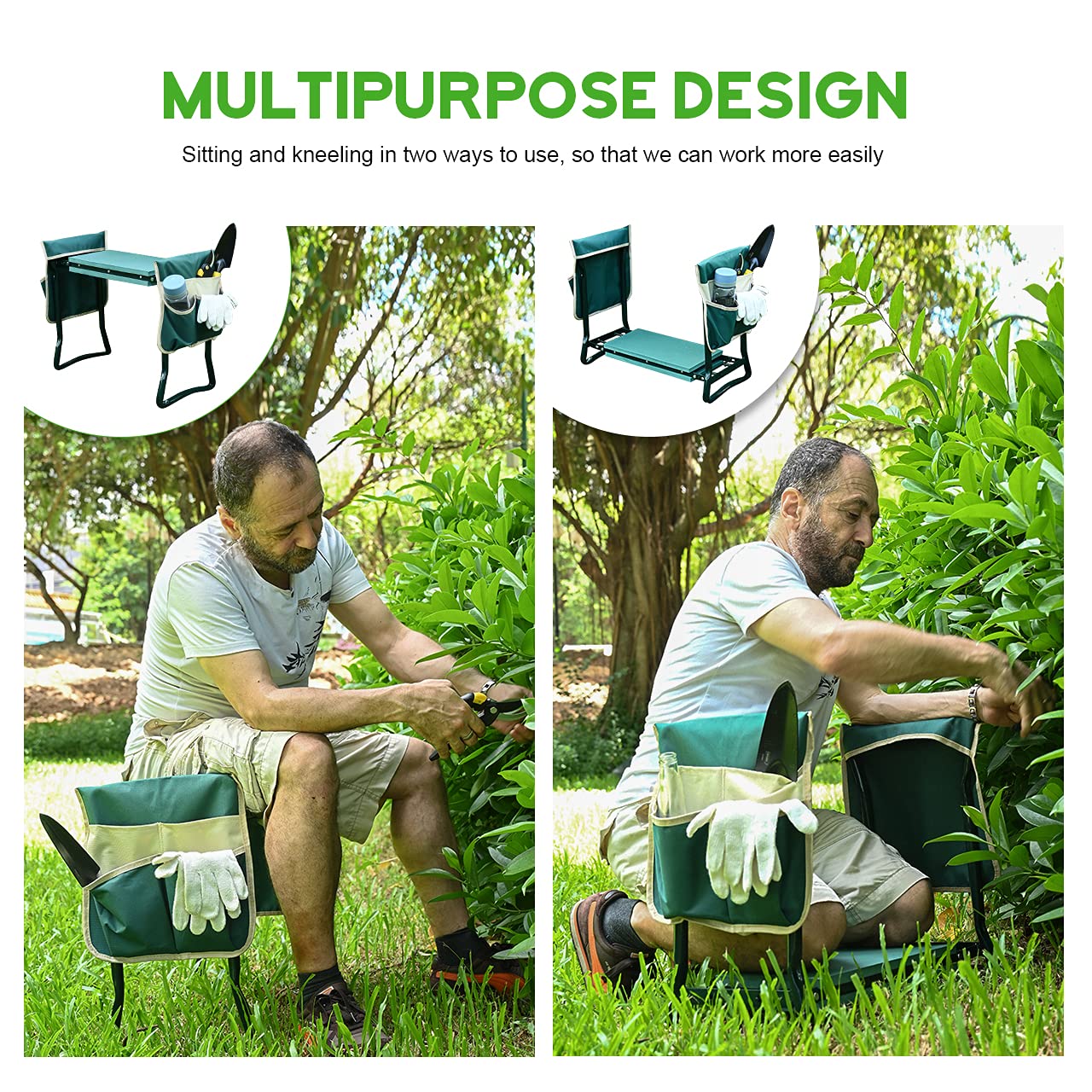 KVR Multipurpose Garden Kneeler, usable as seat or kneeler for versatile tasks.