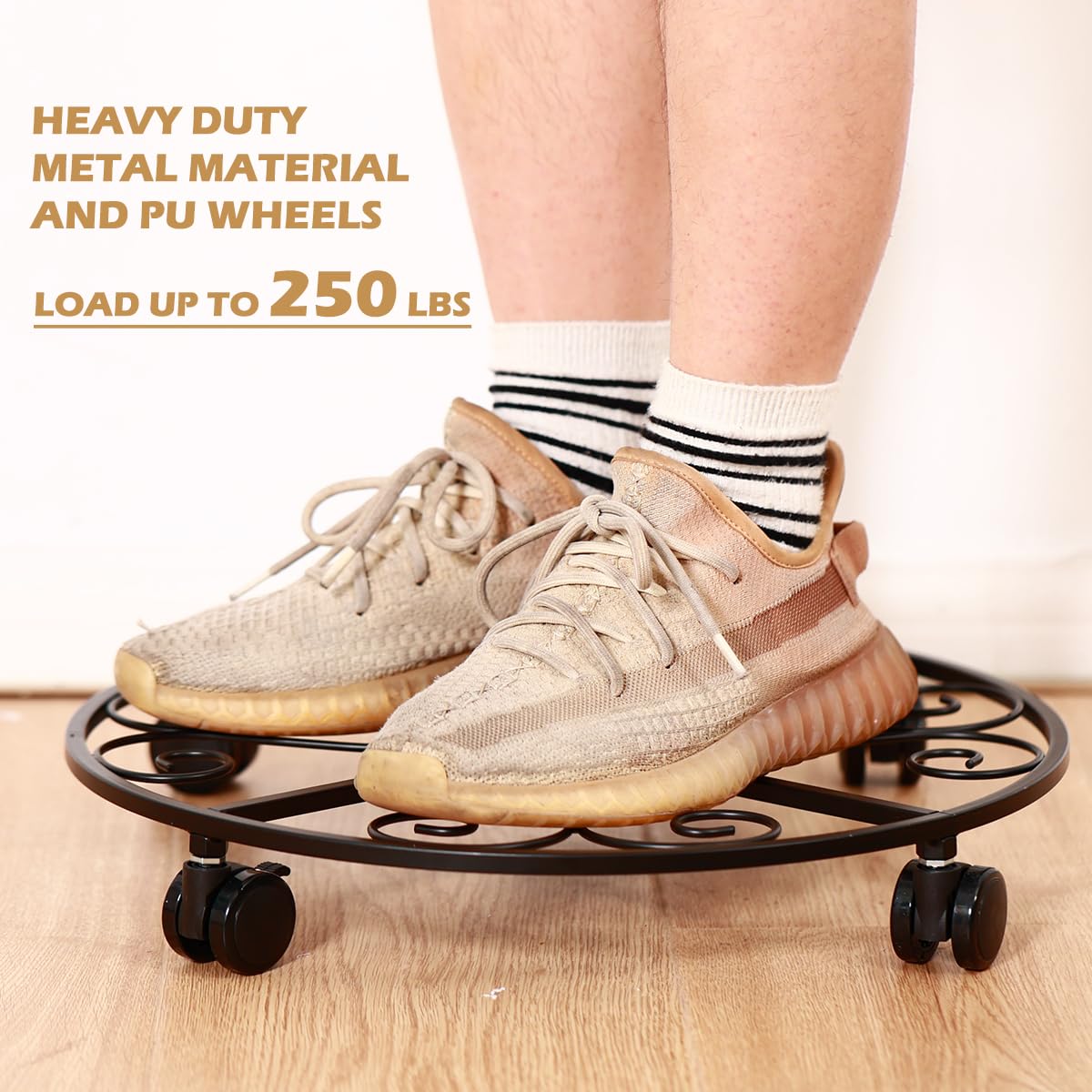 KvyusFlourish 360-degree wheels with locks for stability.