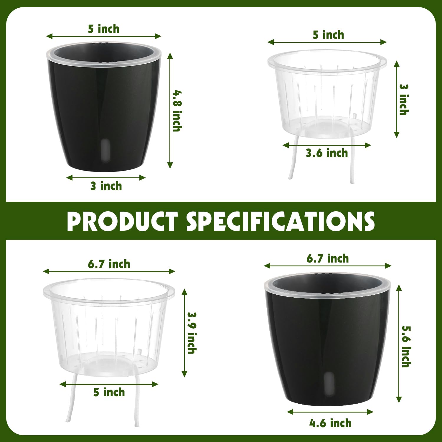 Six-color modern design display of KvyusFlourish pots.