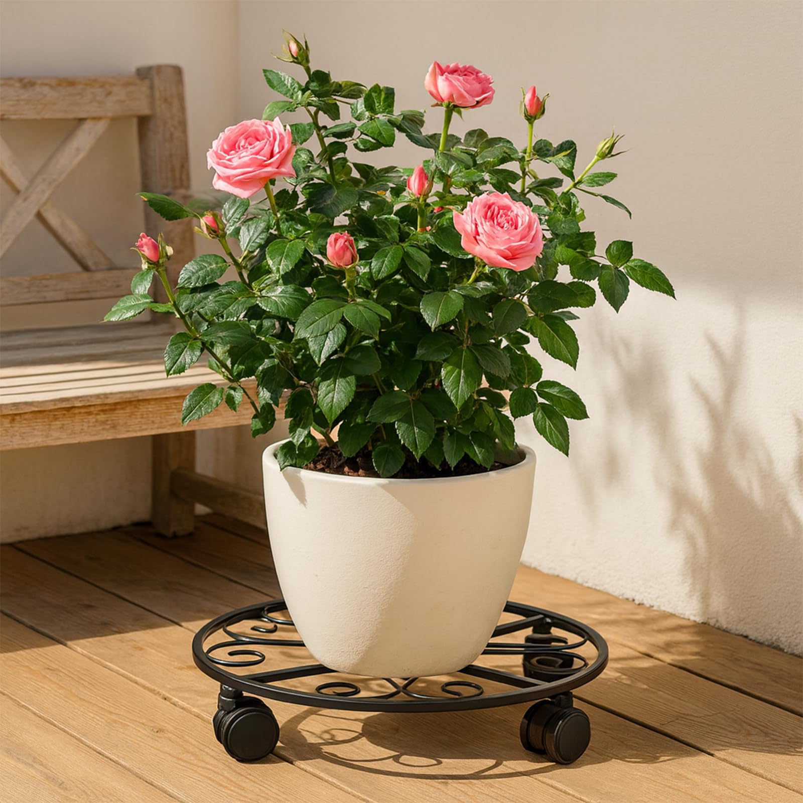 KvyusFlourish durable rolling caddy for garden and patio.