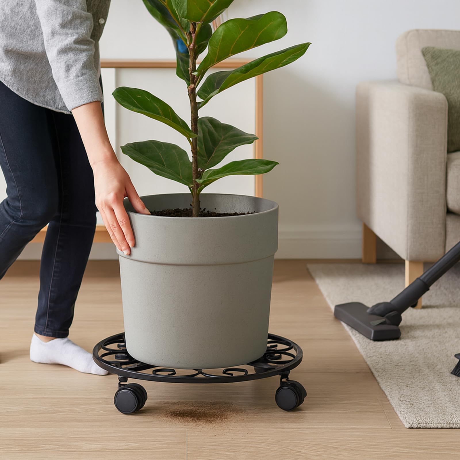 KvyusFlourish rolling plant stand enables flexible layouts.