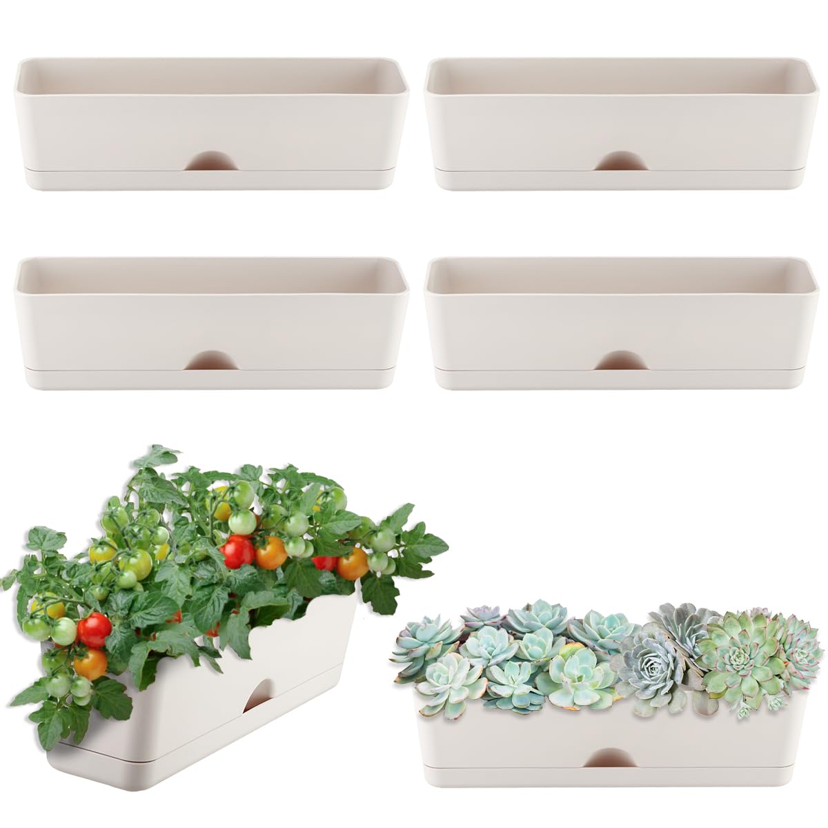 KvyusFlourish rectangle planter 16x4 window boxes for tidy, organized windowsills.