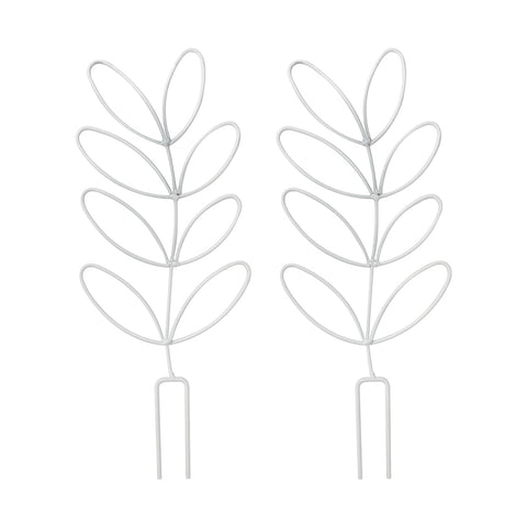 KVZVK 2Pack leaf-shaped indoor plant trellis provides sturdy climbing support for pots.