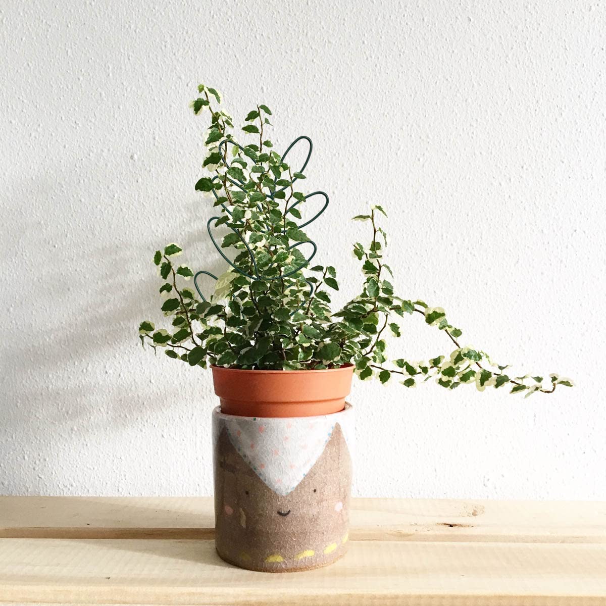 KVZVK n-shape plant stand provides stable support for pots.