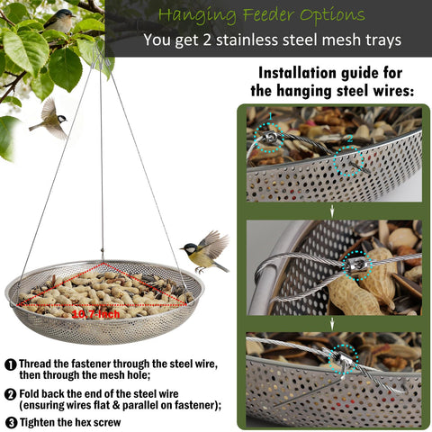Kweespr multi-use feeder shown in garden with wildlife.