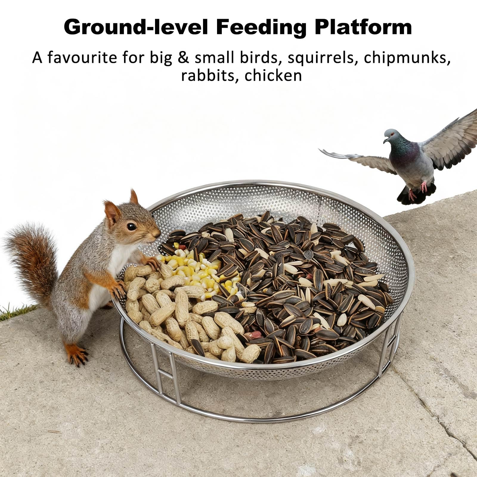 Kweespr two-tray set enables hanging or ground feeding options.