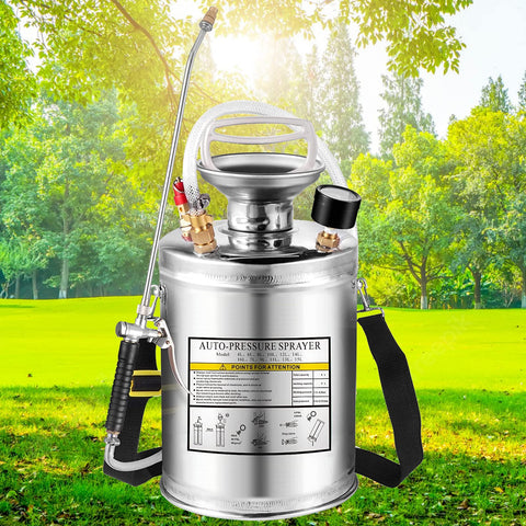 Kweetle 1Gal stainless steel tank for durable garden spraying.