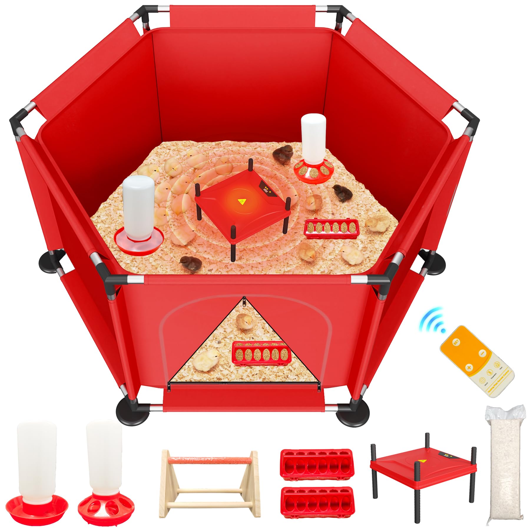 Kweetle brooder box with heat plate for chicks provides warm airflow.