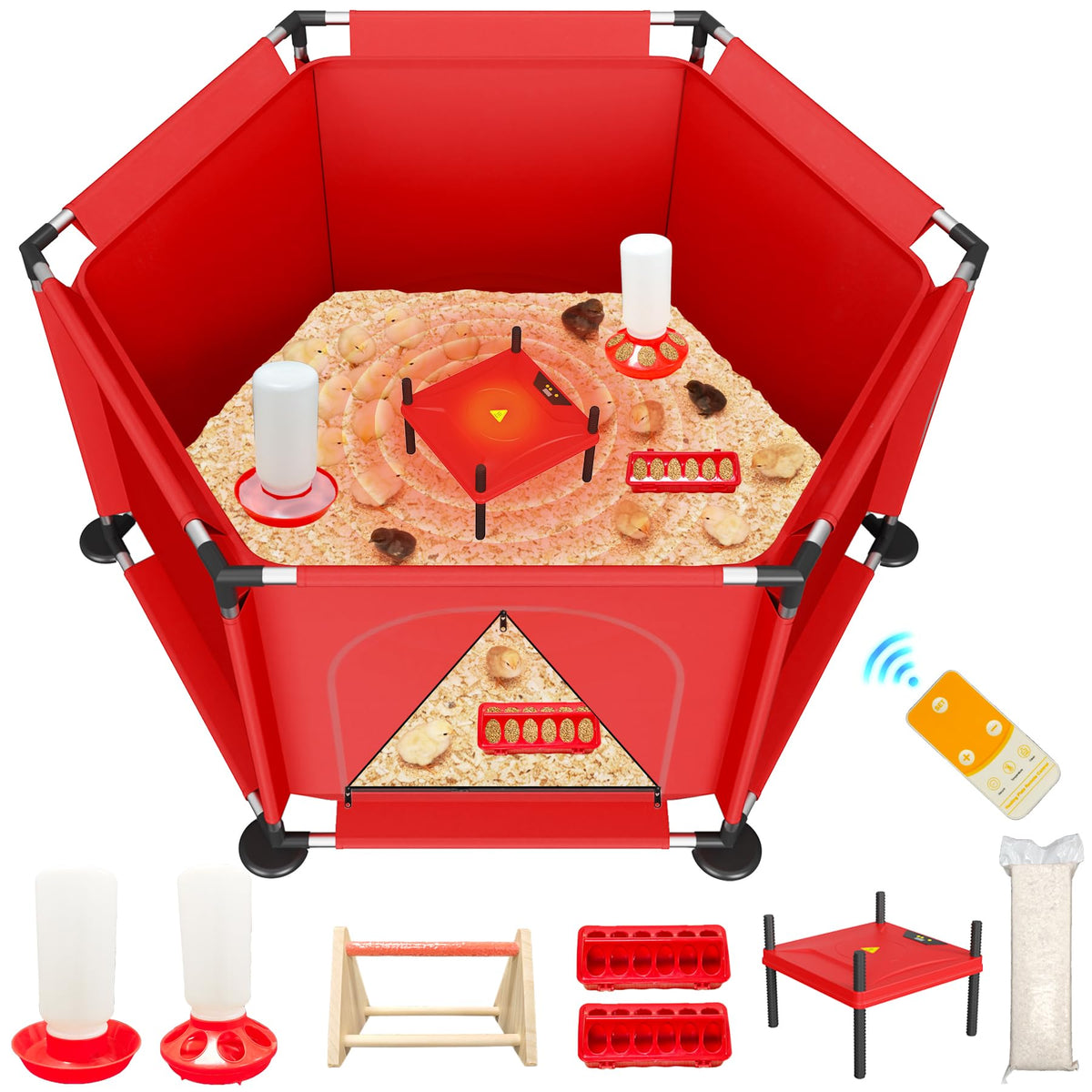 Kweetle brooder box with heat plate for chicks provides warm airflow.