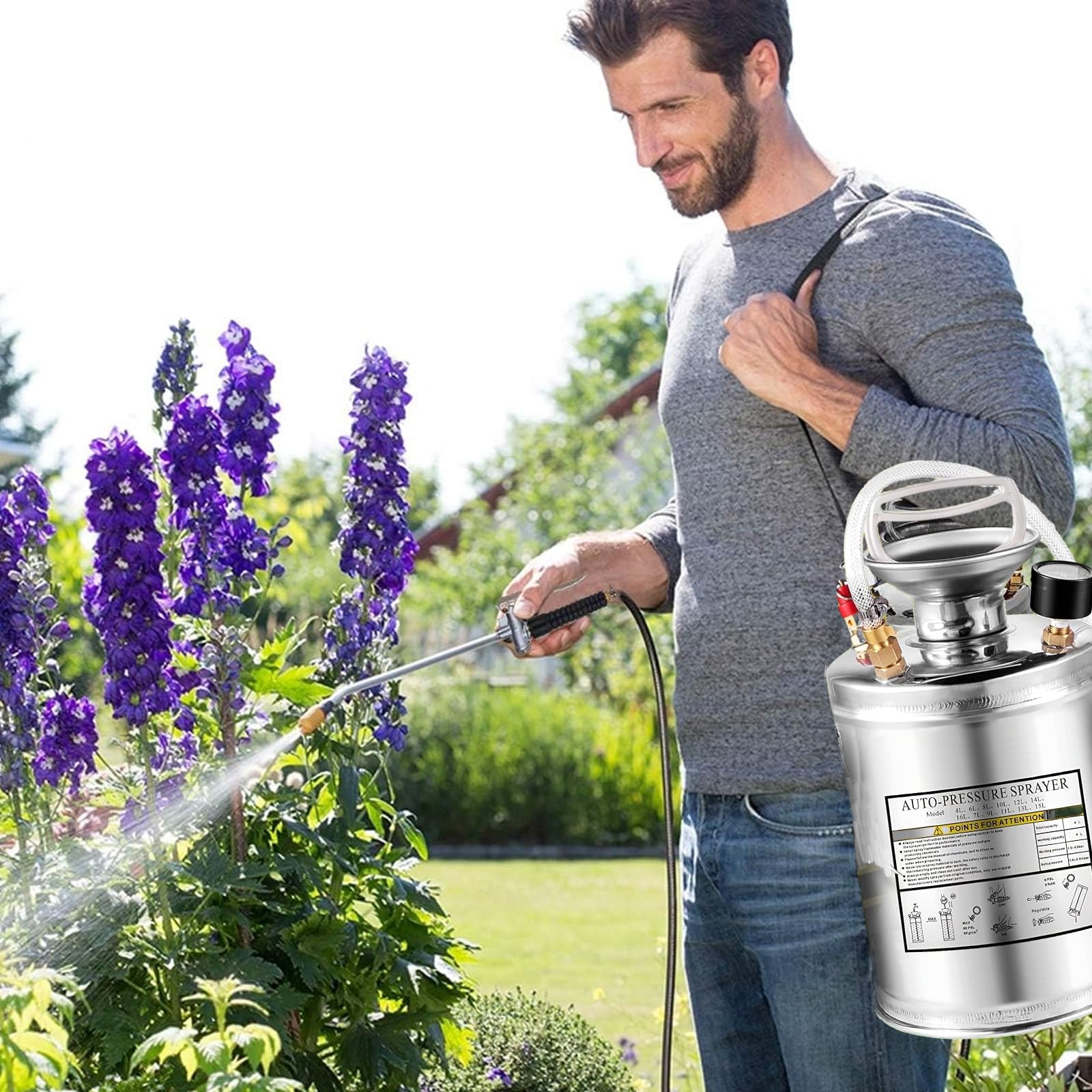 Kweetle home garden sprayer ready for multipurpose tasks.