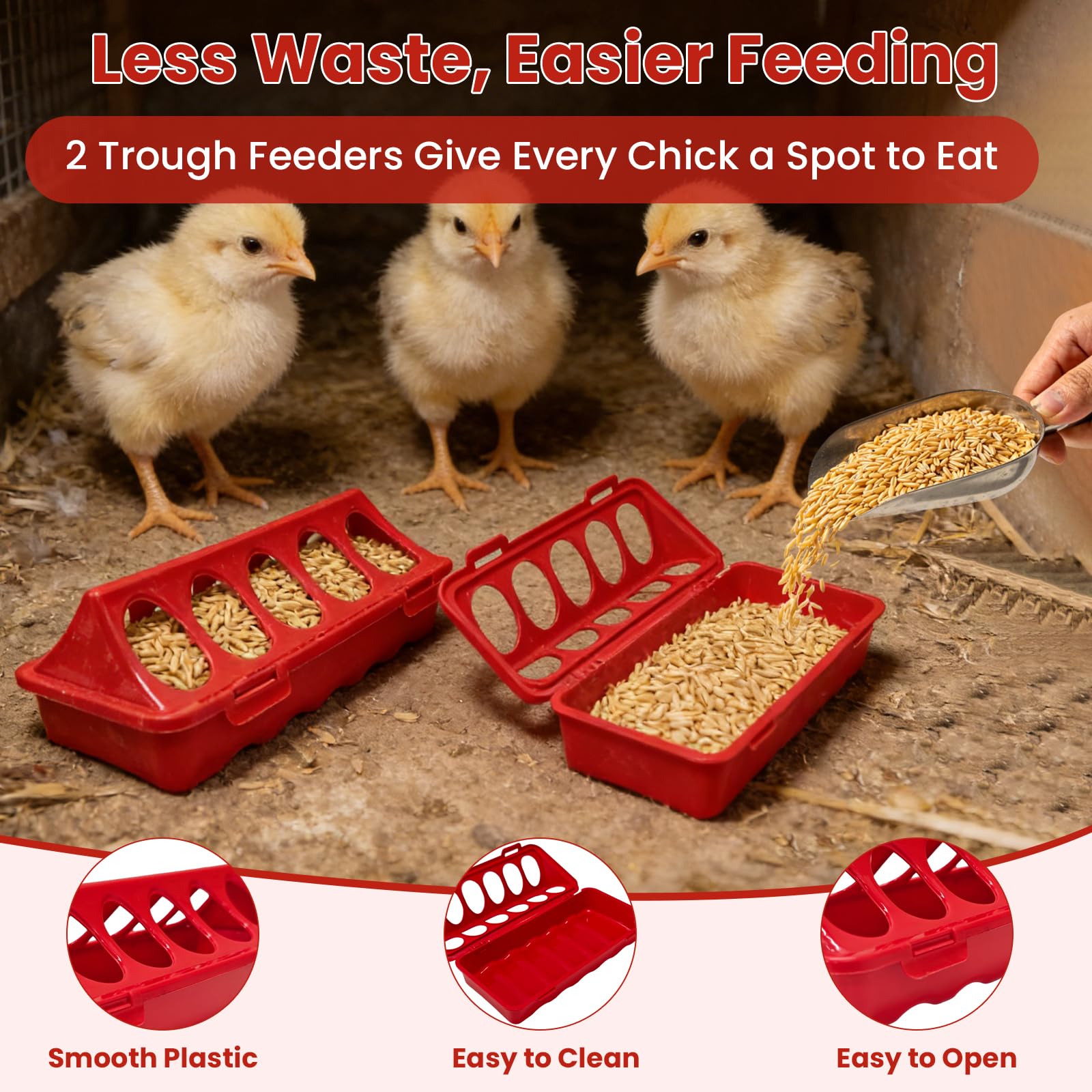 Kweetle no-leak waterer shown preventing spills in the brooder