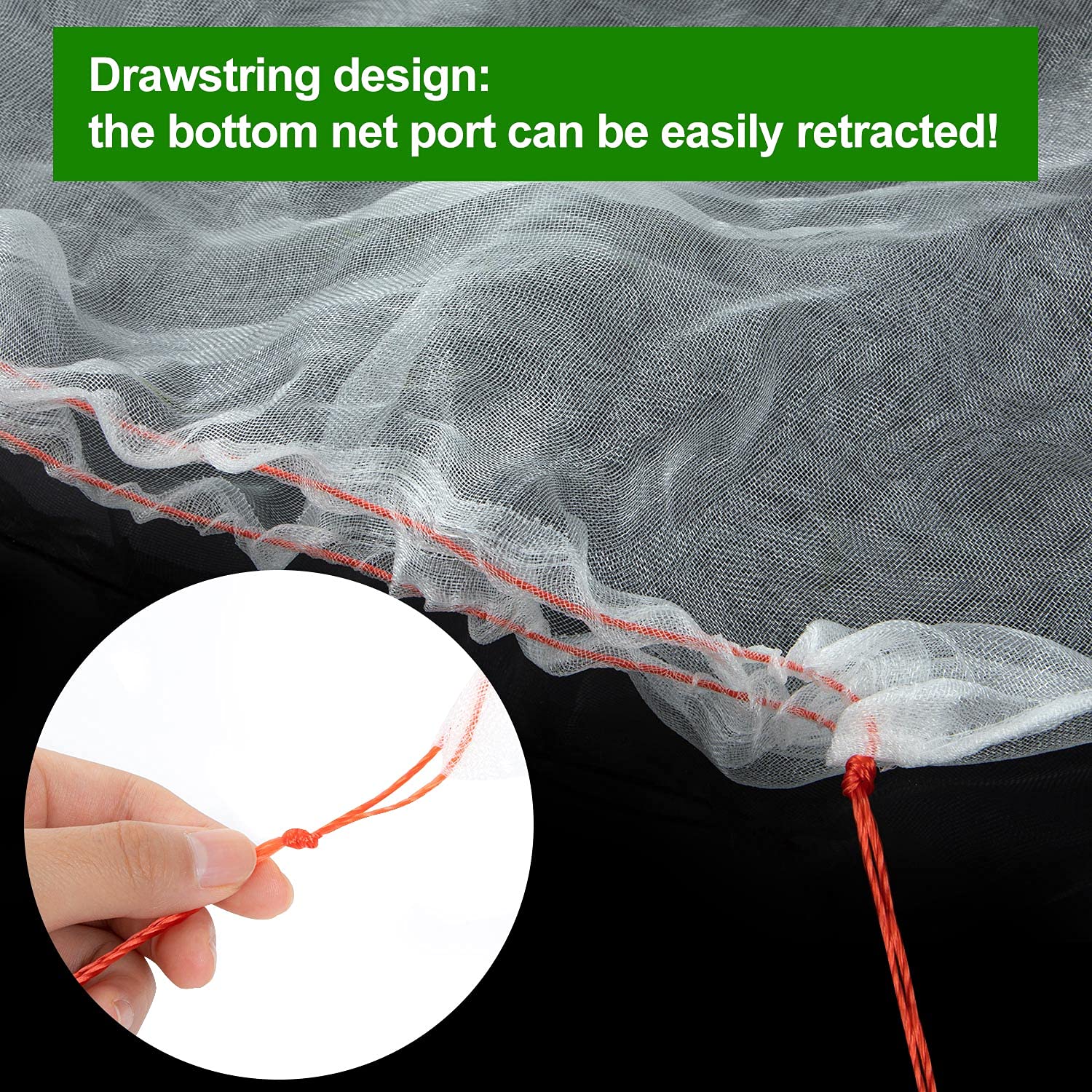 KXCOFTXI 40-mesh nylon net supported for easy harvests.