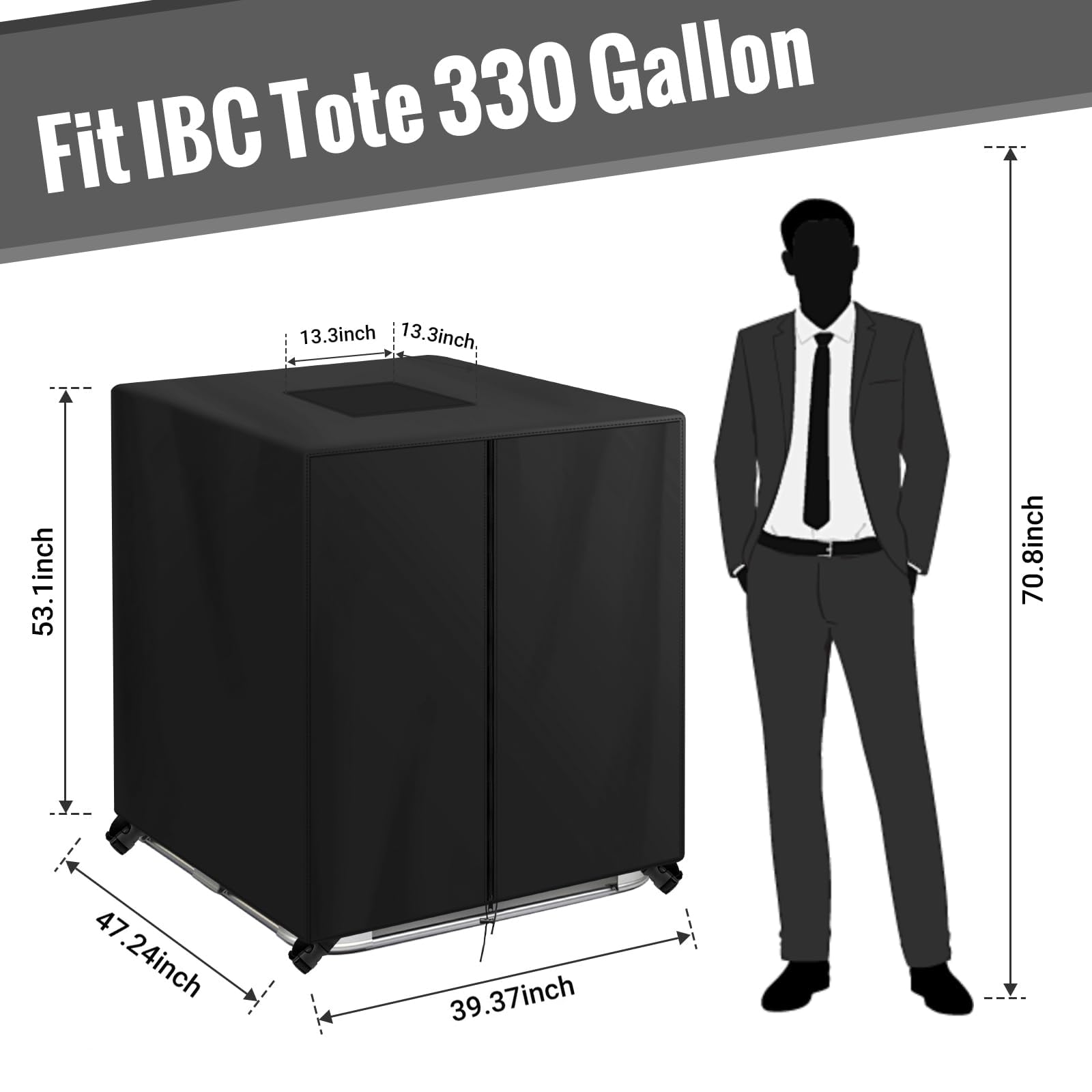 KY-HUAEN IBC Tote Cover bottom latch for secure fit.