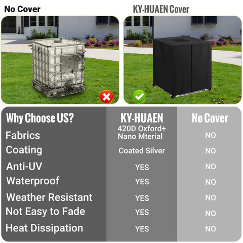 KY-HUAEN IBC Tote Cover storage bag included for easy packing.