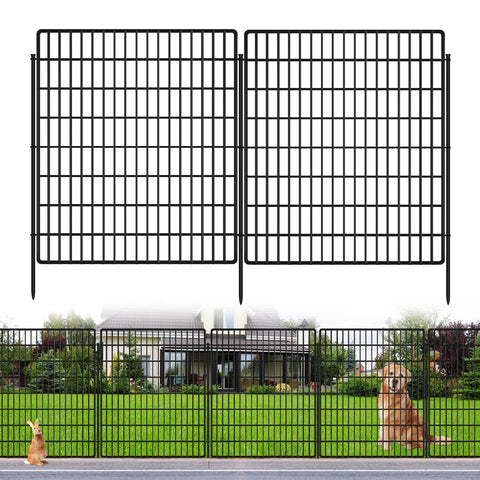 KYATE 10-panel fence section shows 33-inch height, deterring large dogs from entering the yard.