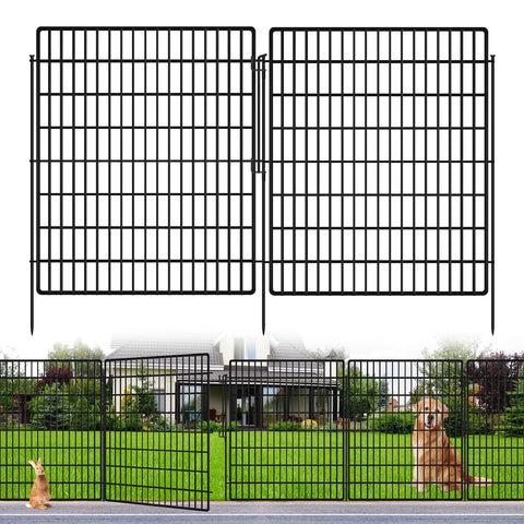 KYATE 10-panel garden fence standing tall to contain dogs in the yard.