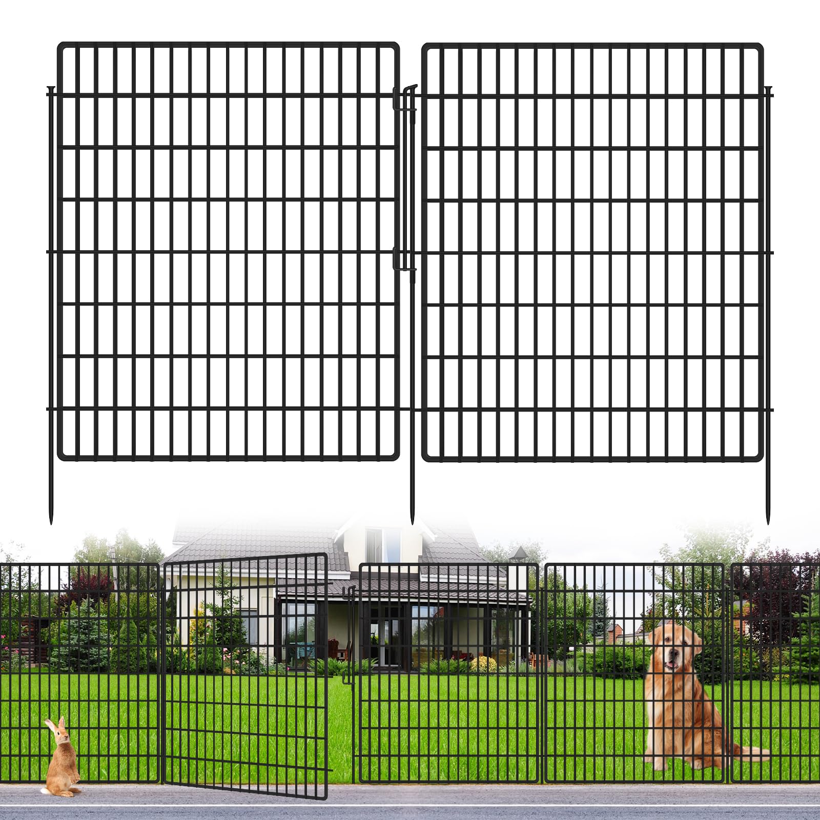 KYATE 15-panel fence with lock for secure yard boundaries