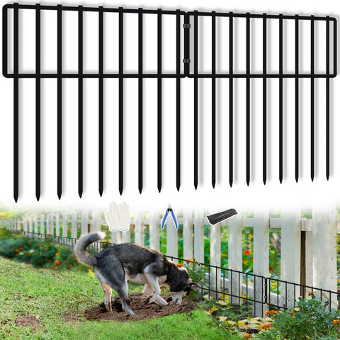 KYATE 32-panels barrier fence side view delineates yard space and deters small pets.