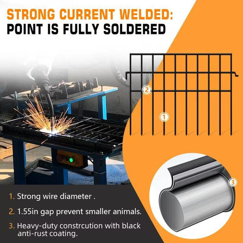 KYATE metal fence with anti-rust coating ready for long outdoor use.