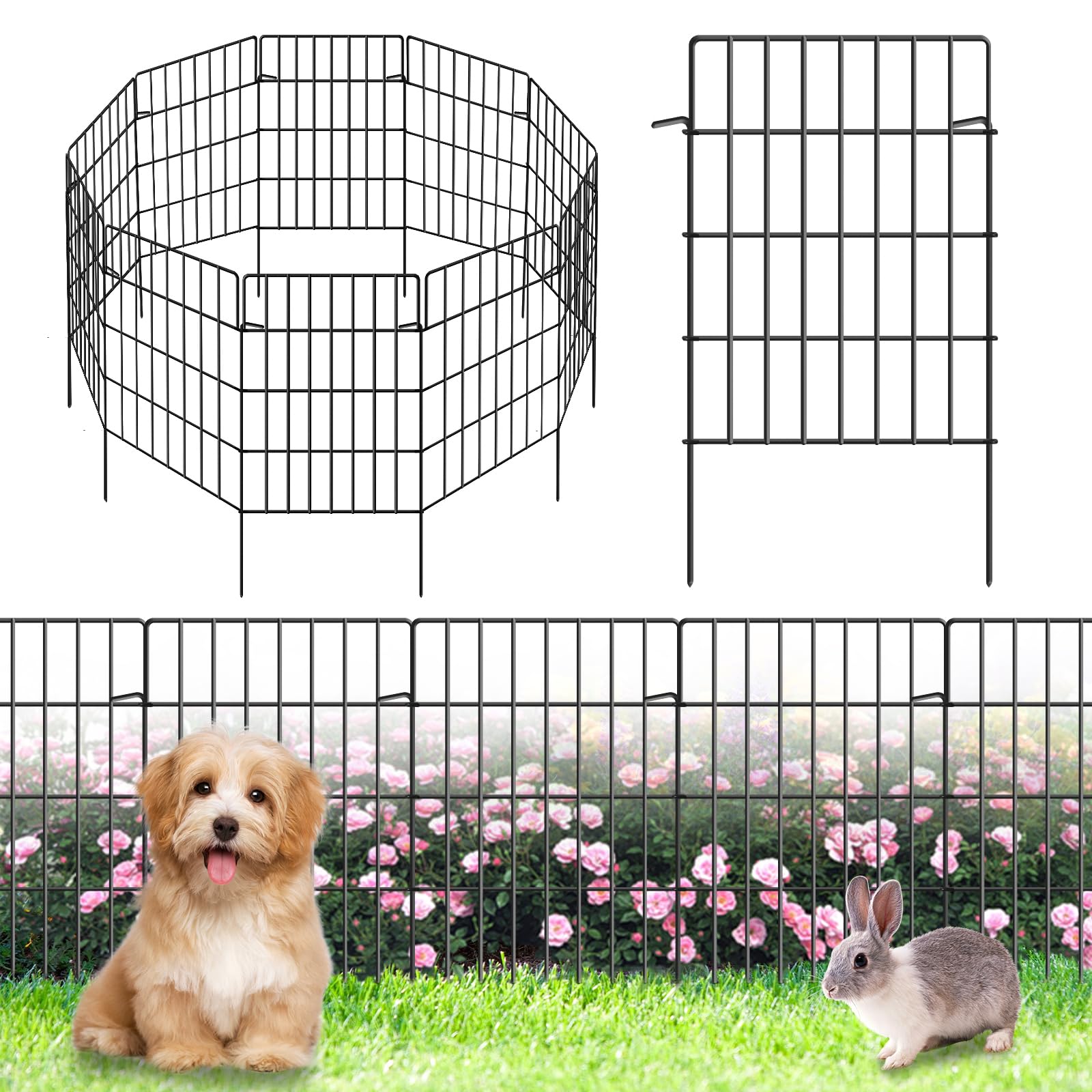 KYATE decorative garden fence panel assembly for quick setup and border definition
