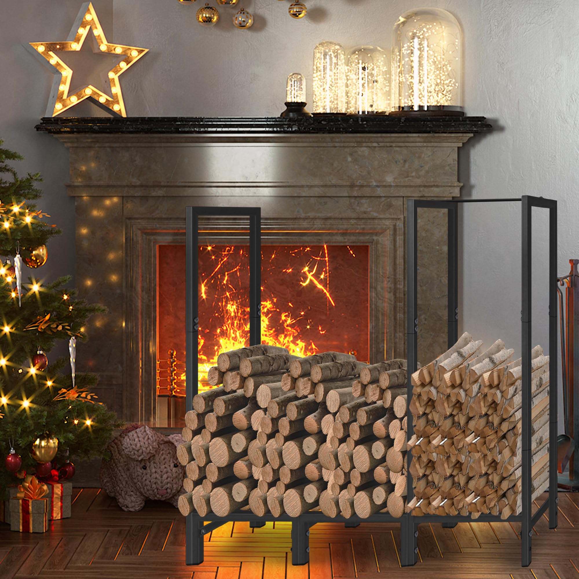 KYATE firewood-log storage for patio fits courtyards and backyards.