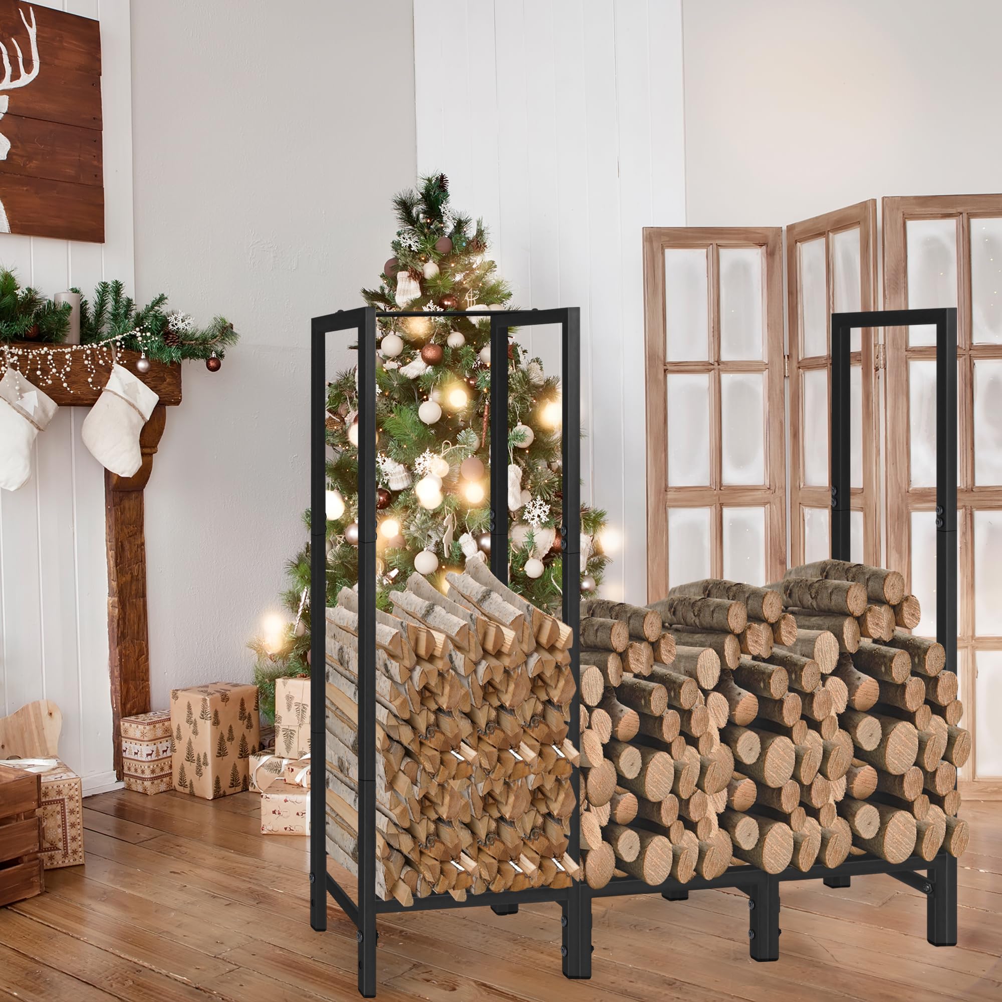 KYATE firewood rack sturdy square-tube frame ensures lasting durability.